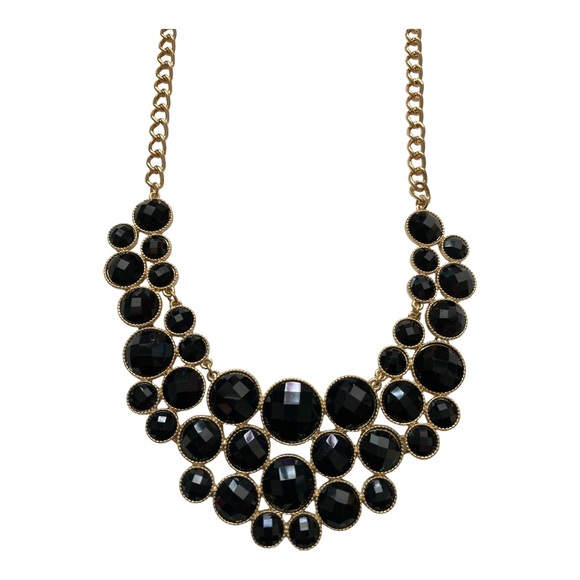Fashion Gold Black Statement Necklace Set - Picture 10 of 15